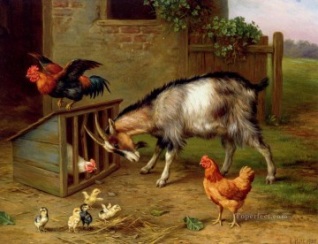 The Intruder poultry livestock barn Edgar Hunt Oil Paintings